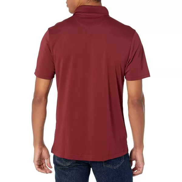 Amazon Essentials Mens SlimFit QuickDry Golf Polo ShirtPolyester Burgundy