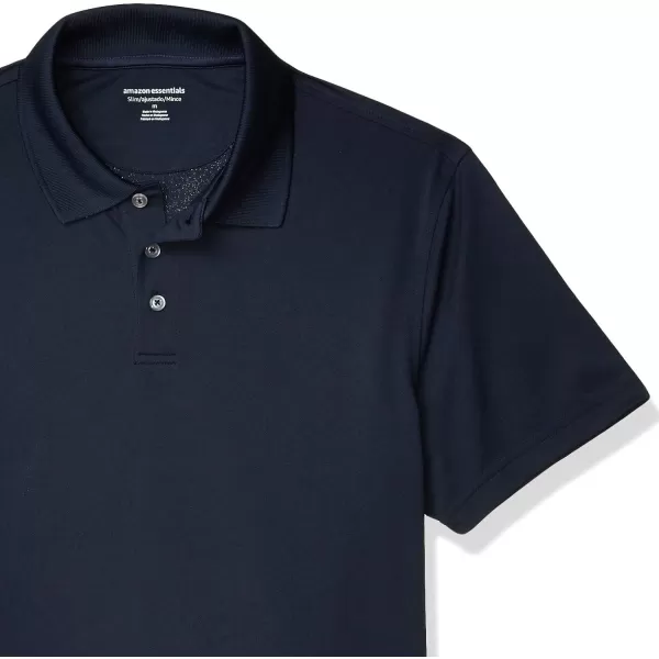 Amazon Essentials Mens SlimFit QuickDry Golf Polo ShirtPolyester Dark Navy