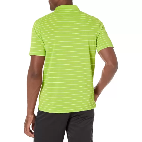 Amazon Essentials Mens SlimFit QuickDry Golf Polo ShirtPolyester Lime Green Stripe