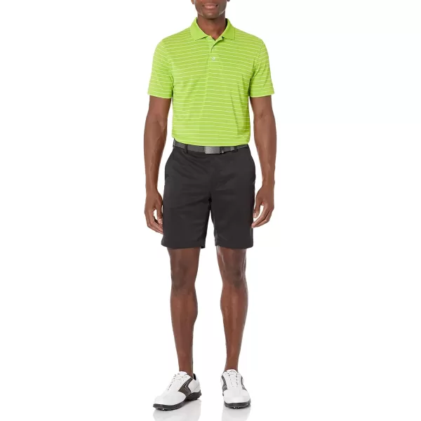 Amazon Essentials Mens SlimFit QuickDry Golf Polo ShirtPolyester Lime Green Stripe