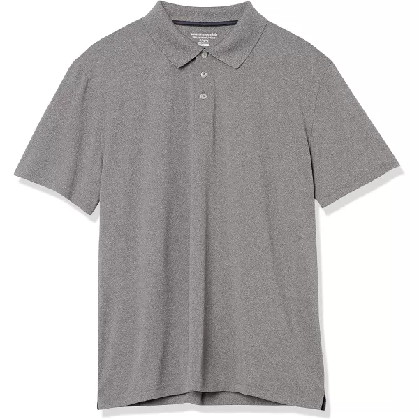 Amazon Essentials Mens SlimFit QuickDry Golf Polo ShirtPolyester Medium Grey Heather