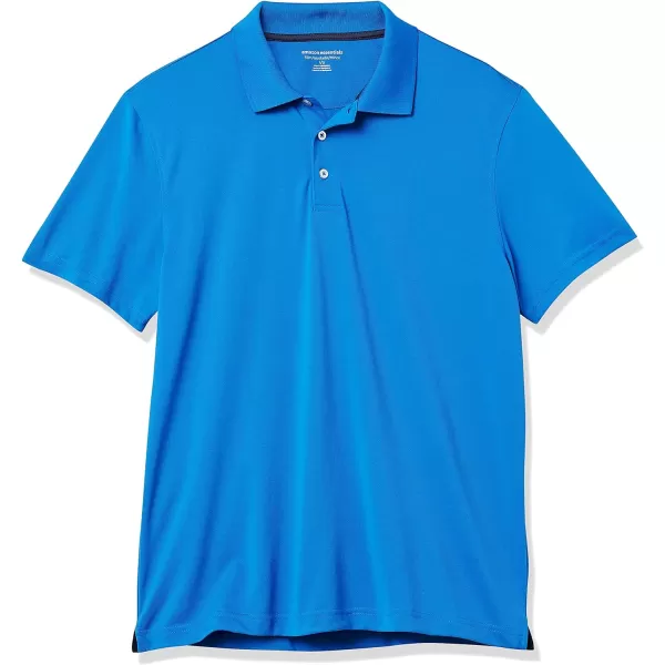 Amazon Essentials Mens SlimFit QuickDry Golf Polo ShirtPolyester Metallic Blue