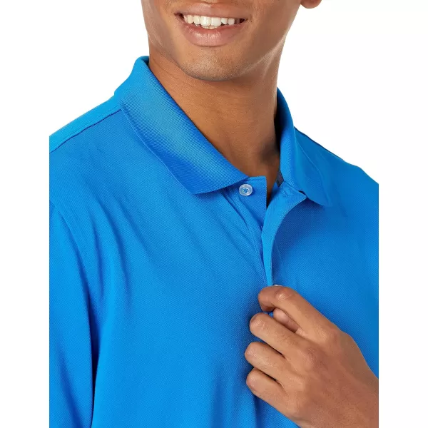 Amazon Essentials Mens SlimFit QuickDry Golf Polo ShirtPolyester Metallic Blue