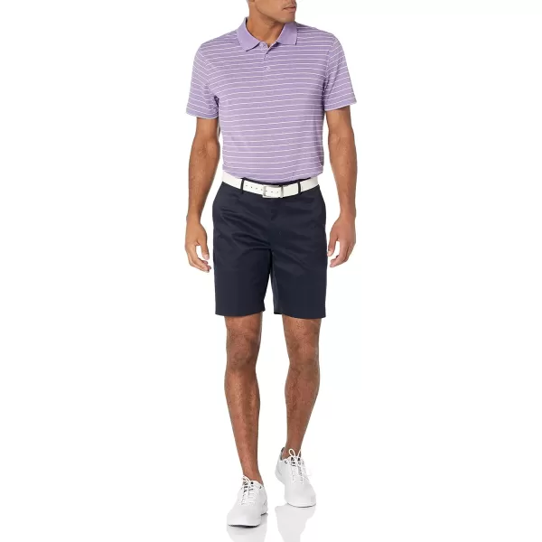 Amazon Essentials Mens SlimFit QuickDry Golf Polo ShirtPolyester Purple Stripe