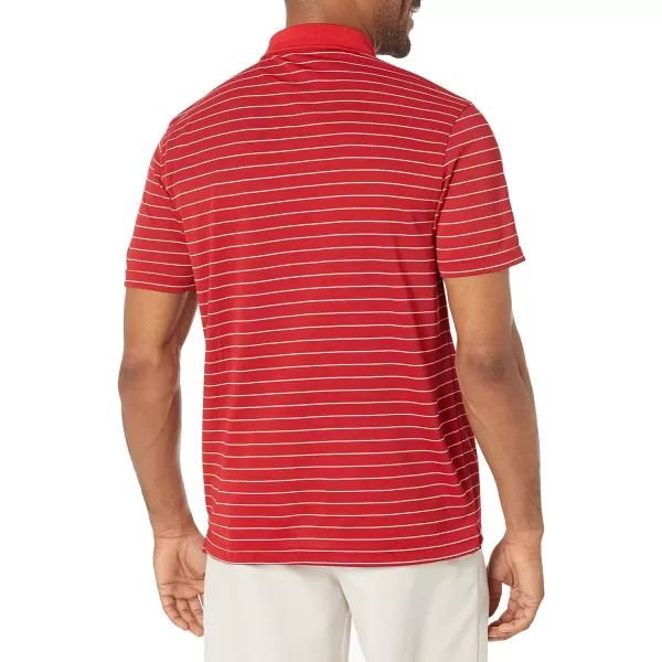 Amazon Essentials Mens SlimFit QuickDry Golf Polo ShirtPolyester Red Stripe