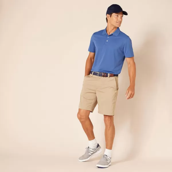 Amazon Essentials Mens SlimFit QuickDry Golf Polo ShirtRecycled Polyester Blue