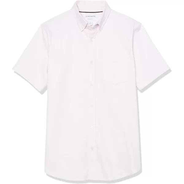 Amazon Essentials Mens SlimFit Short Sleeve Stretch Oxford Shirt with PocketPale Pink