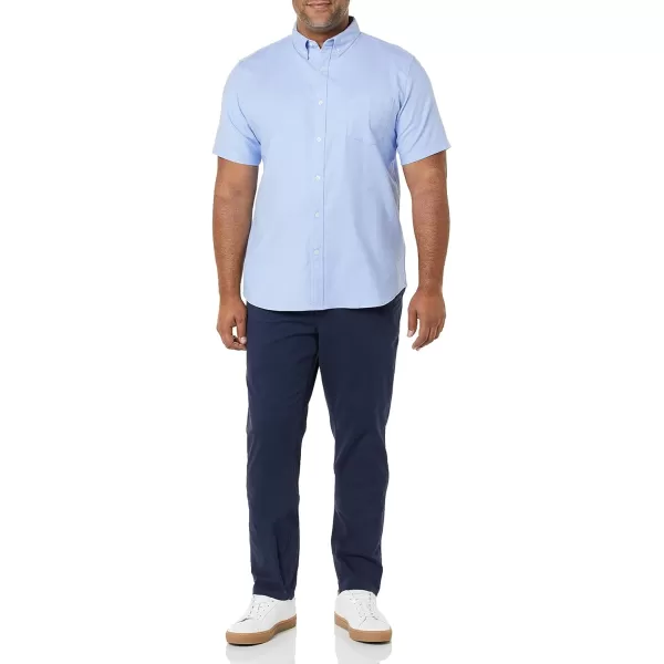 Amazon Essentials Mens SlimFit Short Sleeve Stretch Oxford Shirt with PocketPowder Blue