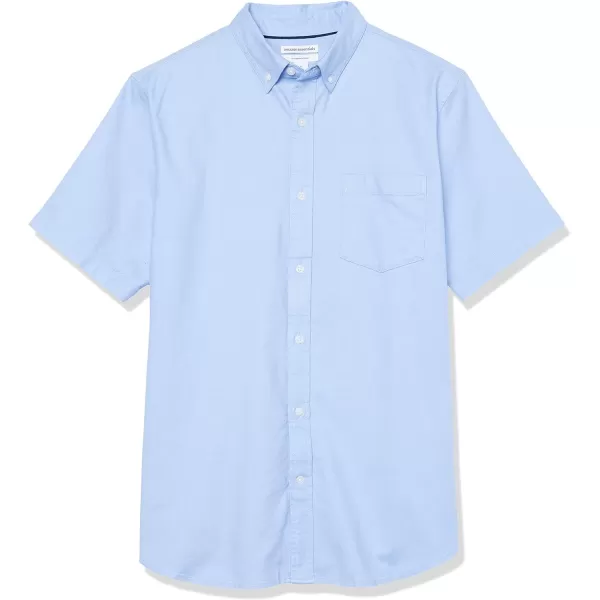 Amazon Essentials Mens SlimFit Short Sleeve Stretch Oxford Shirt with PocketPowder Blue