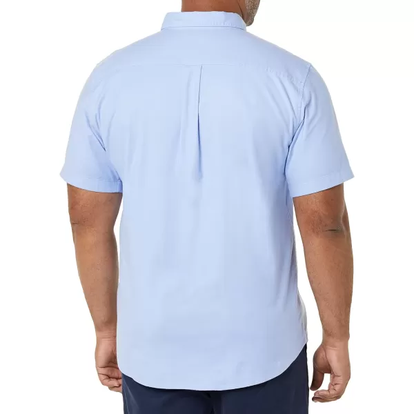 Amazon Essentials Mens SlimFit Short Sleeve Stretch Oxford Shirt with PocketPowder Blue
