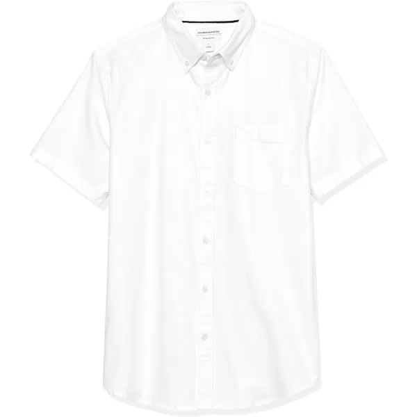 Amazon Essentials Mens SlimFit Short Sleeve Stretch Oxford Shirt with PocketWhite