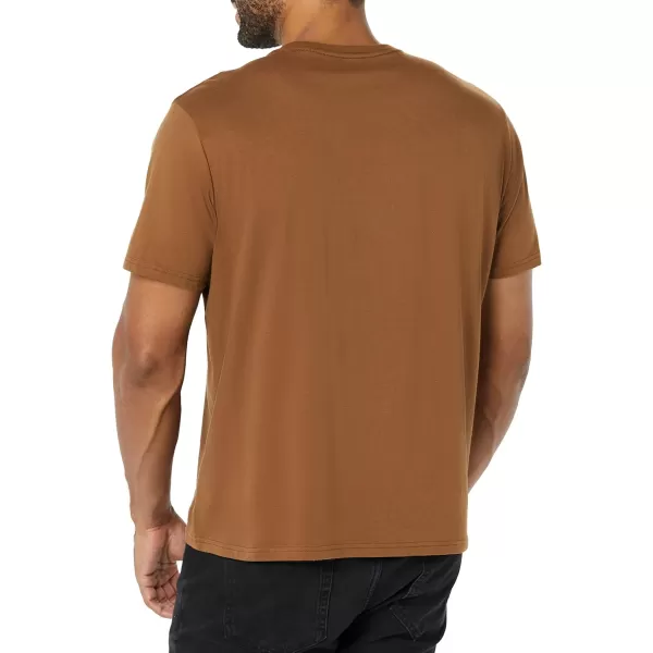 Amazon Essentials Mens SlimFit ShortSleeve Crewneck Pocket TShirt Pack of 2BlackBrown Pocket