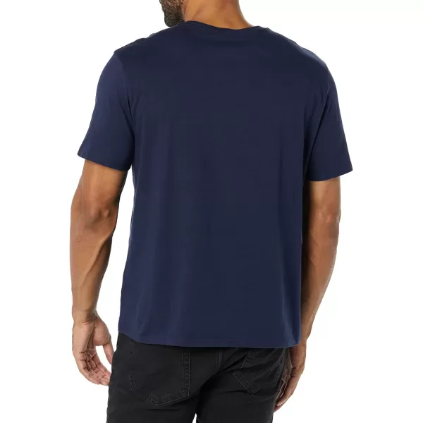 Amazon Essentials Mens SlimFit ShortSleeve Crewneck Pocket TShirt Pack of 2BlackNavy Pocket