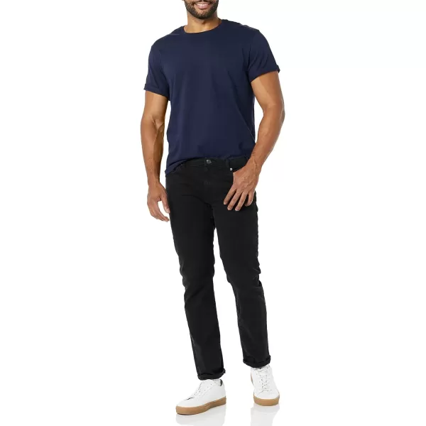 Amazon Essentials Mens SlimFit ShortSleeve Crewneck Pocket TShirt Pack of 2BlackNavy Pocket