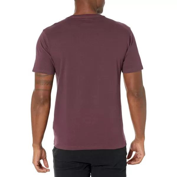 Amazon Essentials Mens SlimFit ShortSleeve Crewneck Pocket TShirt Pack of 2Burgundy