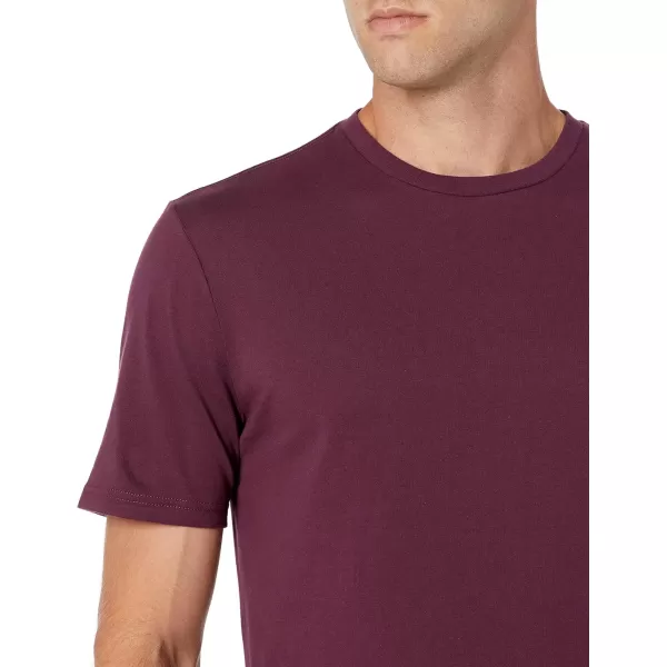 Amazon Essentials Mens SlimFit ShortSleeve Crewneck Pocket TShirt Pack of 2Charcoal HeatherBurgundy