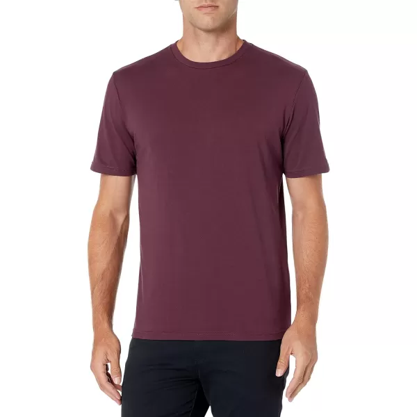 Amazon Essentials Mens SlimFit ShortSleeve Crewneck Pocket TShirt Pack of 2Charcoal HeatherBurgundy