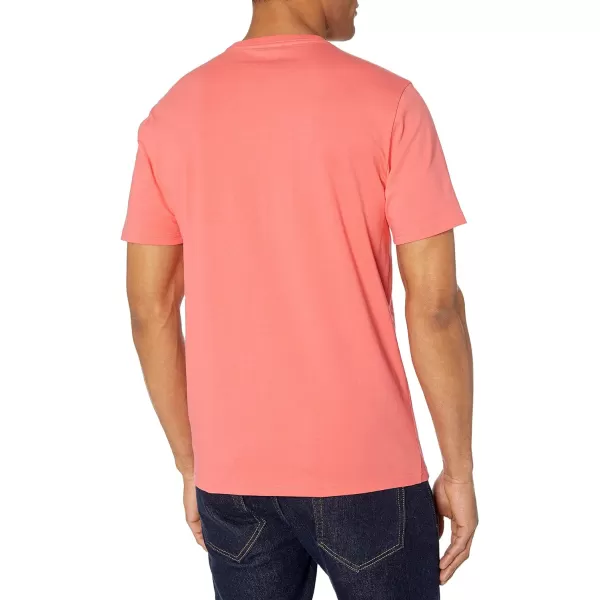 Amazon Essentials Mens SlimFit ShortSleeve Crewneck Pocket TShirt Pack of 2Coral PinkDark Navy