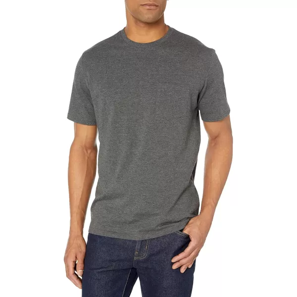 Amazon Essentials Mens SlimFit ShortSleeve Crewneck Pocket TShirt Pack of 2Dark NavyCharcoal Heather