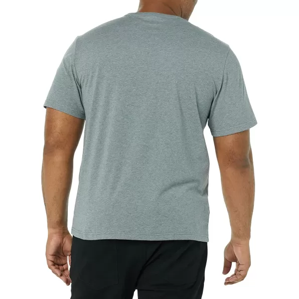 Amazon Essentials Mens SlimFit ShortSleeve Crewneck Pocket TShirt Pack of 2Grey Heather Cactus Pocket