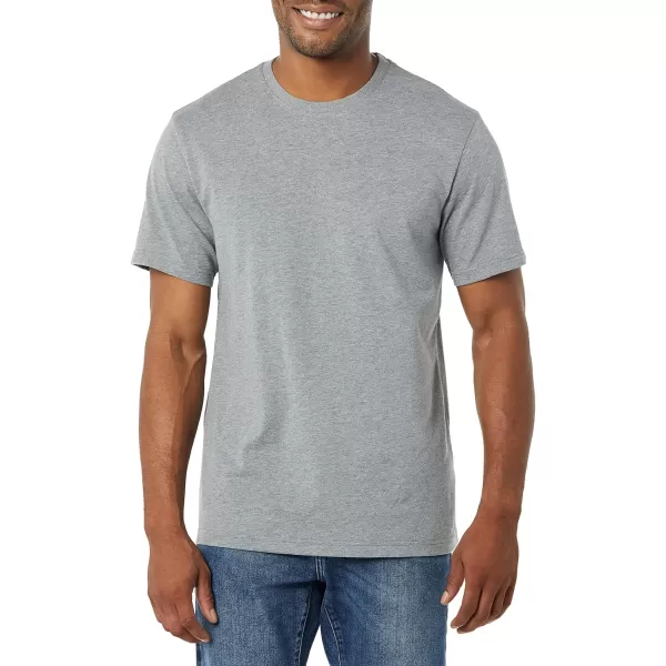 Amazon Essentials Mens SlimFit ShortSleeve Crewneck Pocket TShirt Pack of 2Grey HeatherWhite