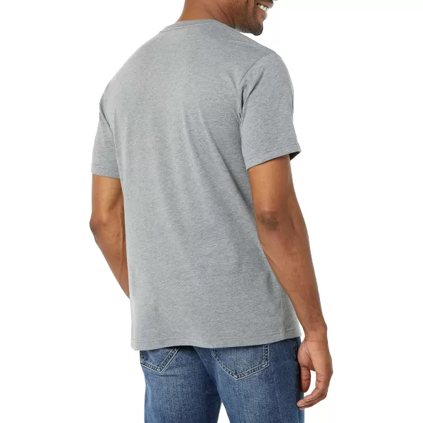 Amazon Essentials Mens SlimFit ShortSleeve Crewneck Pocket TShirt Pack of 2Grey HeatherWhite