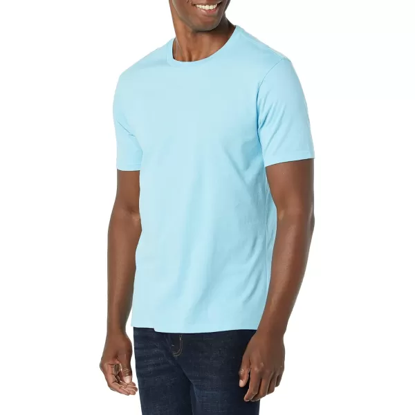 Amazon Essentials Mens SlimFit ShortSleeve Crewneck Pocket TShirt Pack of 2Light Blue