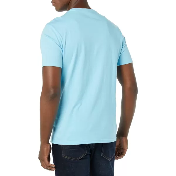 Amazon Essentials Mens SlimFit ShortSleeve Crewneck Pocket TShirt Pack of 2Light Blue