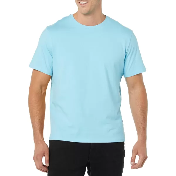 Amazon Essentials Mens SlimFit ShortSleeve Crewneck Pocket TShirt Pack of 2Light Blue