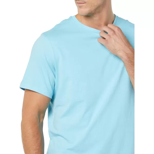 Amazon Essentials Mens SlimFit ShortSleeve Crewneck Pocket TShirt Pack of 2Light Blue