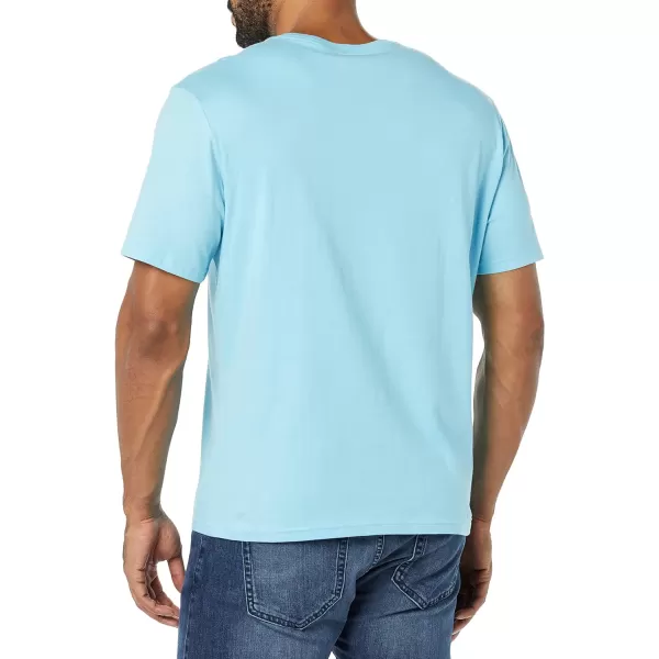 Amazon Essentials Mens SlimFit ShortSleeve Crewneck Pocket TShirt Pack of 2Light Blue Pocket