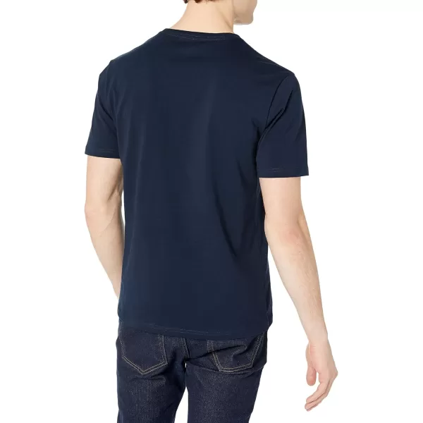 Amazon Essentials Mens SlimFit ShortSleeve Crewneck Pocket TShirt Pack of 2Light BlueDark Navy