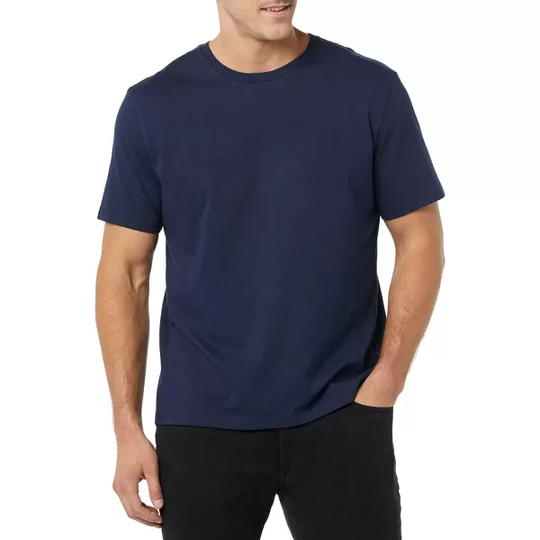 Amazon Essentials Mens SlimFit ShortSleeve Crewneck Pocket TShirt Pack of 2Navy