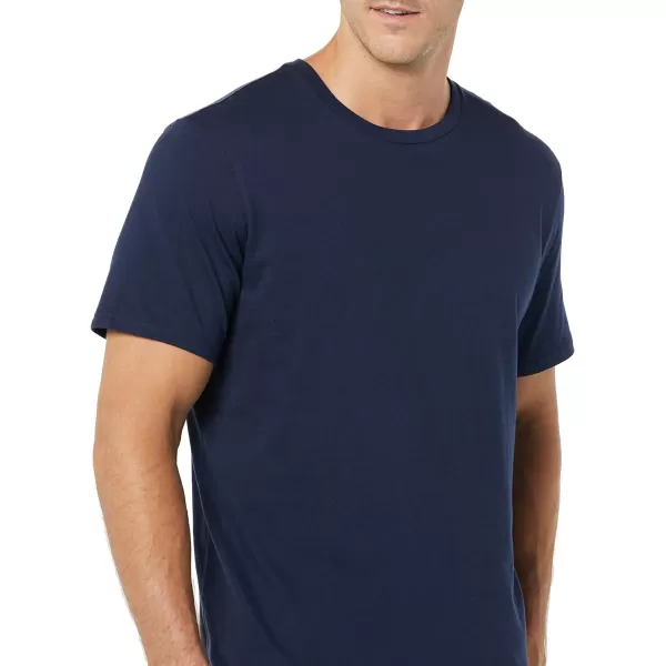 Amazon Essentials Mens SlimFit ShortSleeve Crewneck Pocket TShirt Pack of 2Navy