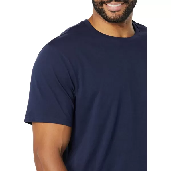 Amazon Essentials Mens SlimFit ShortSleeve Crewneck Pocket TShirt Pack of 2NavyDark Blue