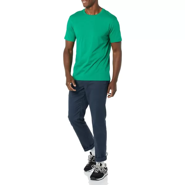 Amazon Essentials Mens SlimFit ShortSleeve Crewneck Pocket TShirt Pack of 2NavyGreen