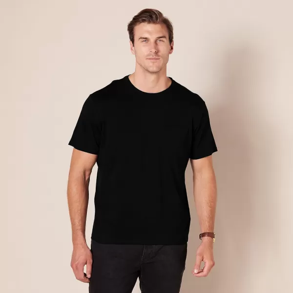 Amazon Essentials Mens SlimFit ShortSleeve Crewneck Pocket TShirt Pack of 2Washed Black