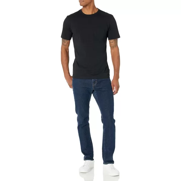 Amazon Essentials Mens SlimFit ShortSleeve Crewneck Pocket TShirt Pack of 2Washed Black
