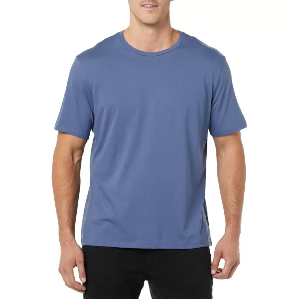 Amazon Essentials Mens SlimFit ShortSleeve Crewneck Pocket TShirt Pack of 2Washed BlueLavender