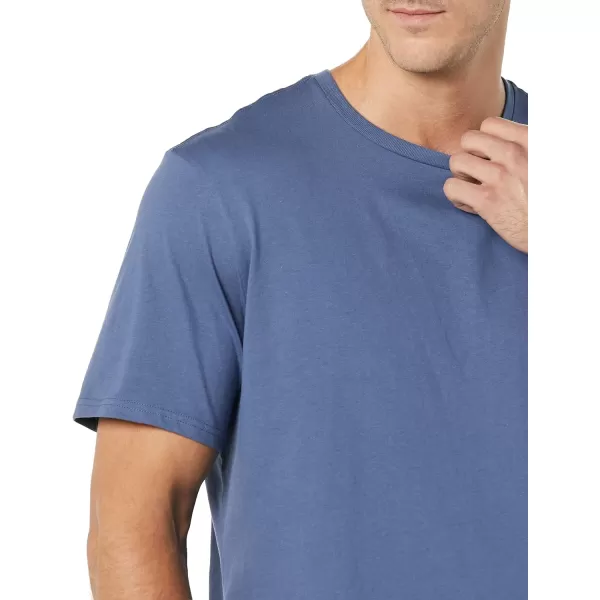 Amazon Essentials Mens SlimFit ShortSleeve Crewneck Pocket TShirt Pack of 2Washed BlueLavender