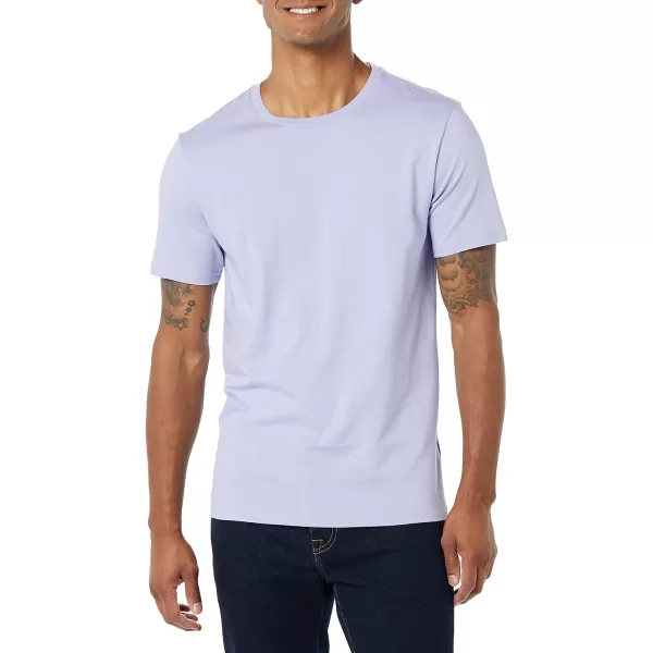 Amazon Essentials Mens SlimFit ShortSleeve Crewneck Pocket TShirt Pack of 2Washed BlueLavender