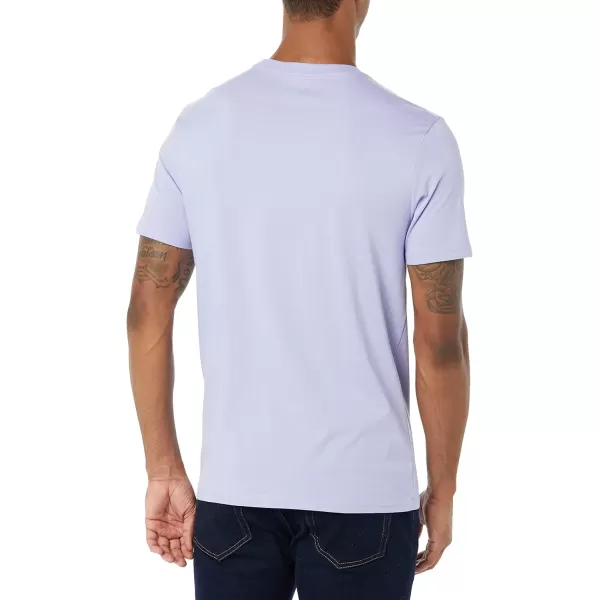 Amazon Essentials Mens SlimFit ShortSleeve Crewneck Pocket TShirt Pack of 2Washed BlueLavender