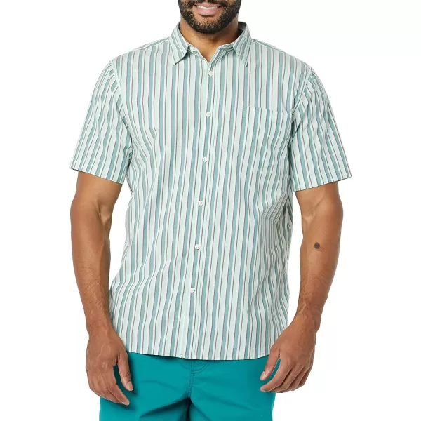 Amazon Essentials Mens SlimFit ShortSleeve Poplin ShirtMulticolor Stripe