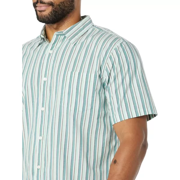 Amazon Essentials Mens SlimFit ShortSleeve Poplin ShirtMulticolor Stripe