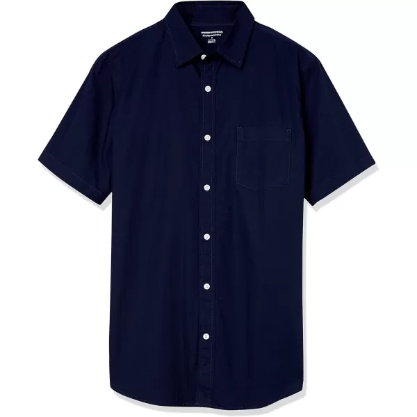 Amazon Essentials Mens SlimFit ShortSleeve Poplin ShirtNavy