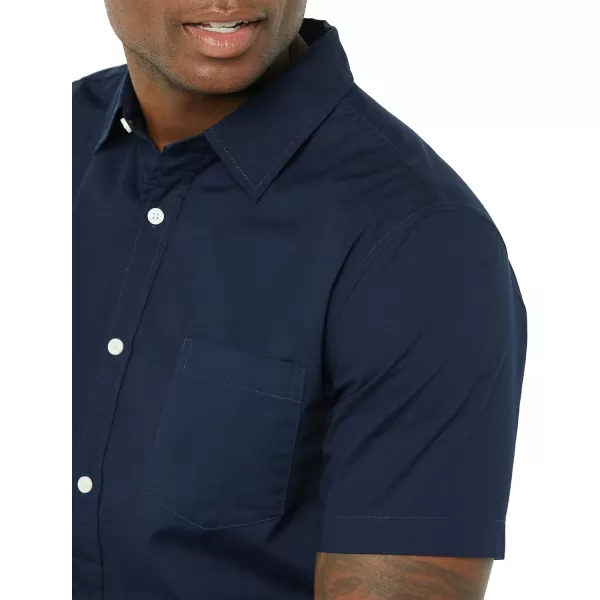 Amazon Essentials Mens SlimFit ShortSleeve Poplin ShirtNavy