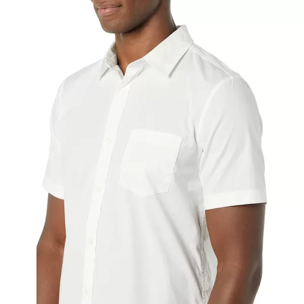 Amazon Essentials Mens SlimFit ShortSleeve Poplin ShirtWhite