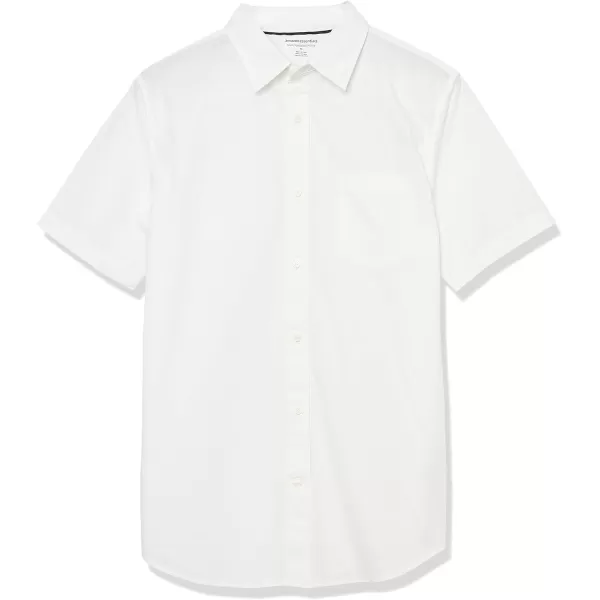 Amazon Essentials Mens SlimFit ShortSleeve Poplin ShirtWhite