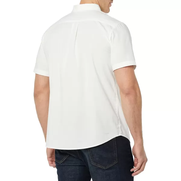 Amazon Essentials Mens SlimFit ShortSleeve Poplin ShirtWhite