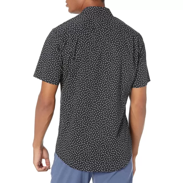 Amazon Essentials Mens SlimFit ShortSleeve Print ShirtBlack Floral